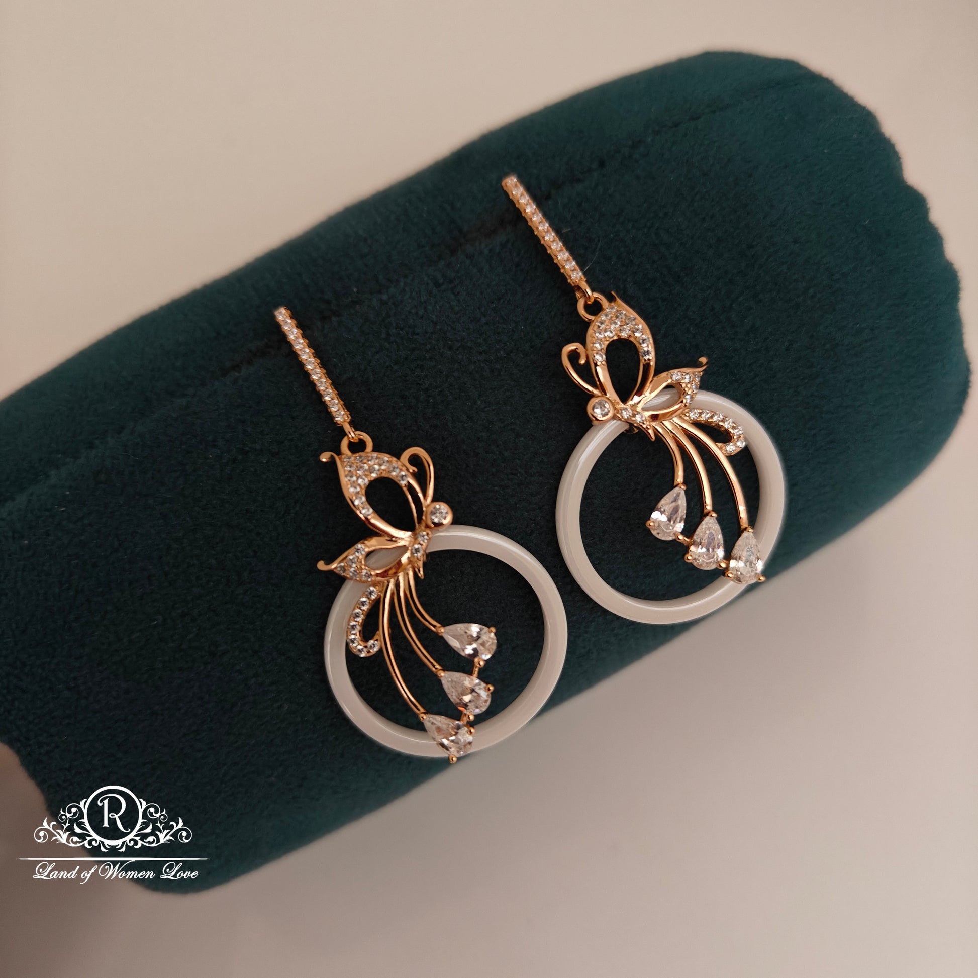 earrings 92.5 silver butterfly design earrings-rcle010 92.5 silver ramala jewelry / ramala collections
