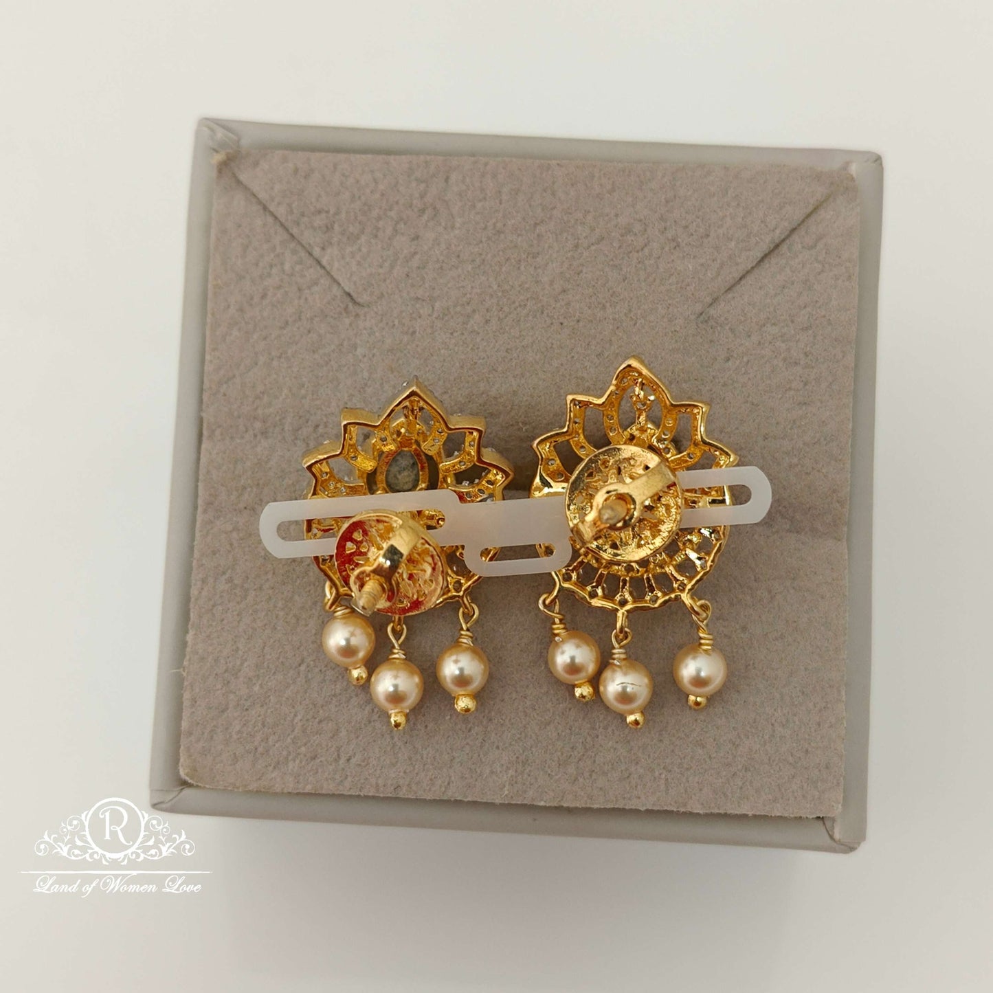 Silver Diamond Replica Design CZ-Stones Earrings-RCCP101