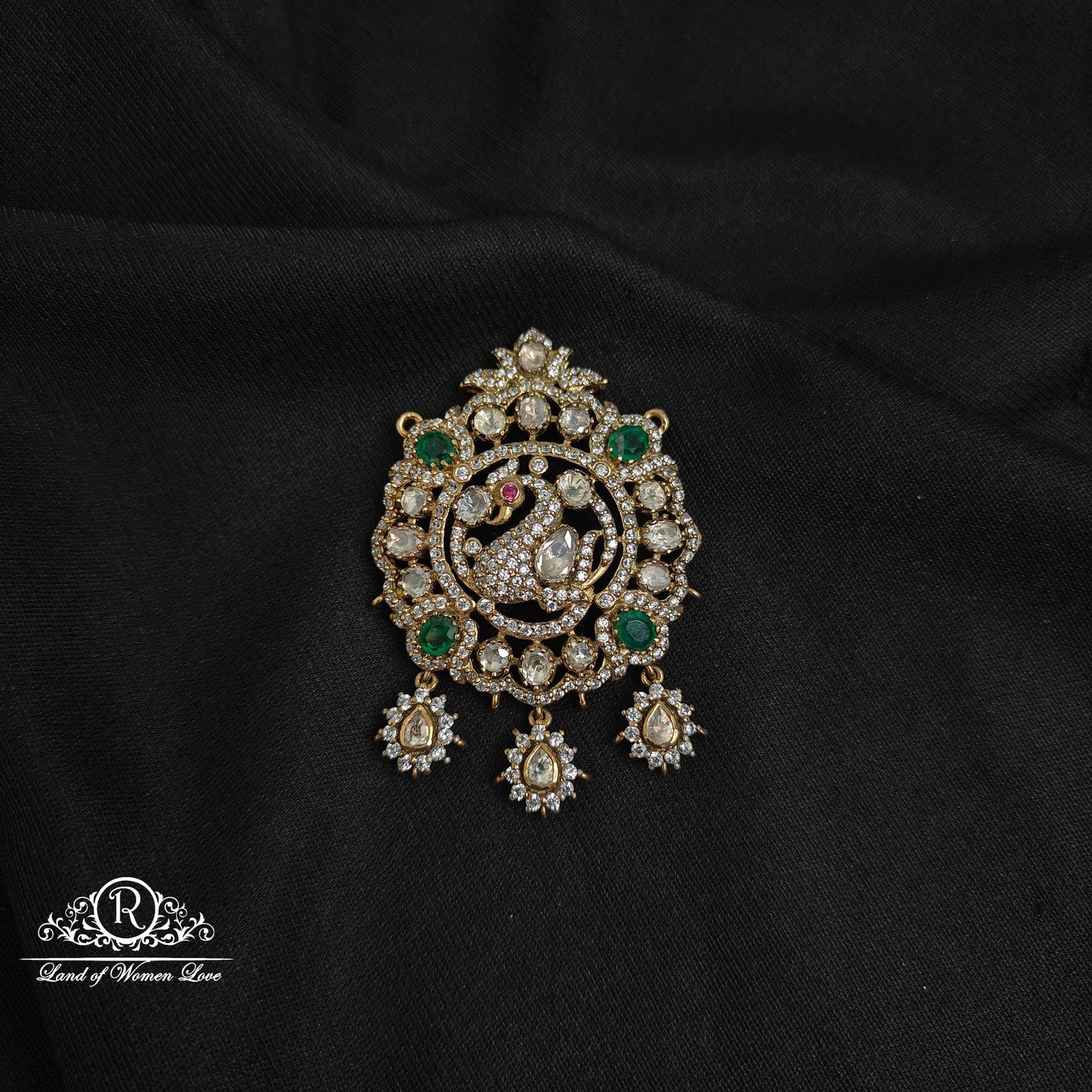 92.5 silver victorian peacock design locket-rcm1108 92.5 silver ramala jewelry / ramala collections