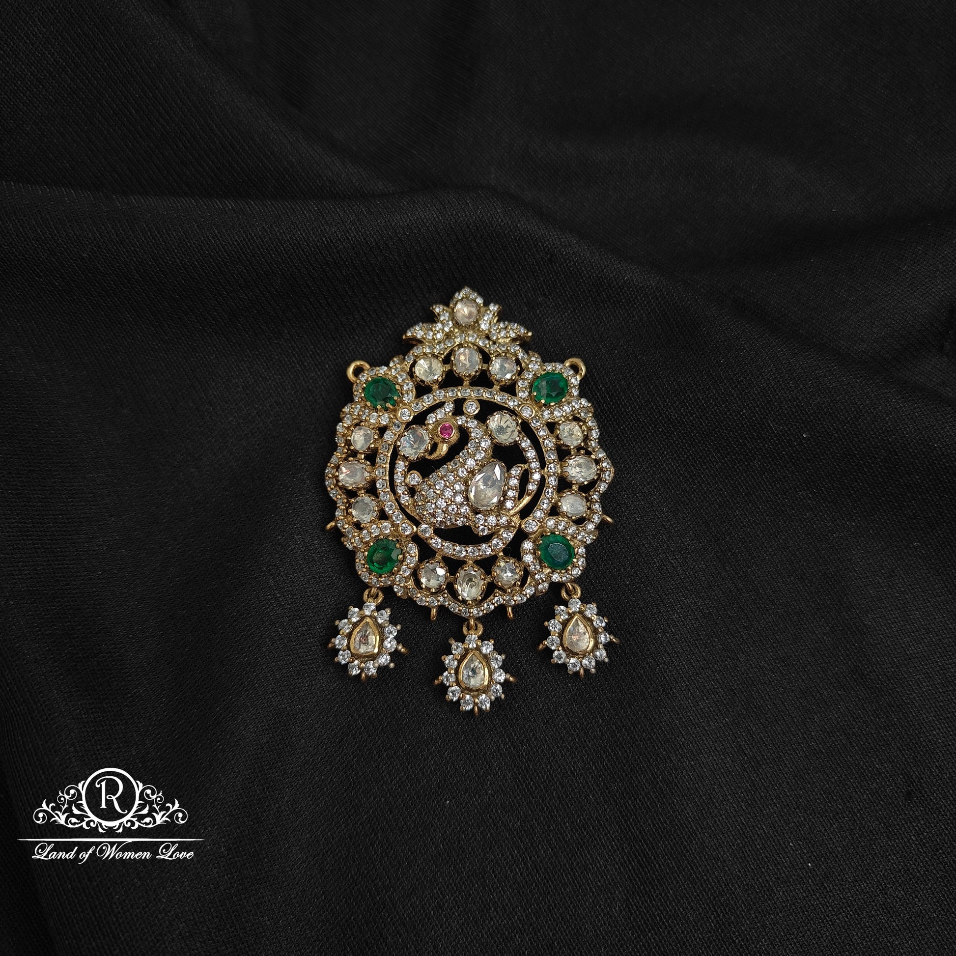 92.5 silver victorian peacock design locket-rcm1108 92.5 silver ramala jewelry / ramala collections