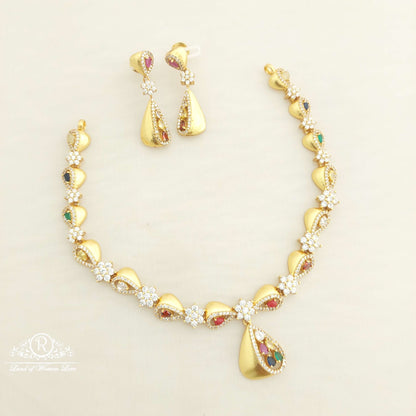 Silver CZ- Necklace With Earrings-C103C109