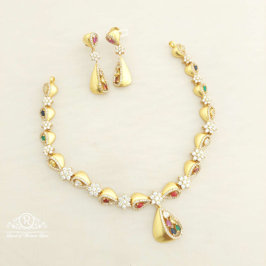 Silver CZ- Necklace With Earrings-C103C109