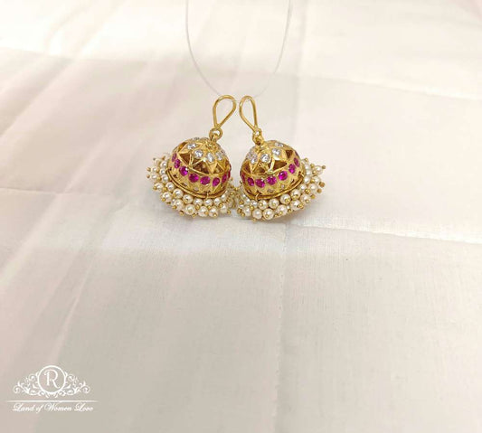 jhumka silver hanging jhumka earrings-rck143 92.5 silver ramala jewelry / ramala collections