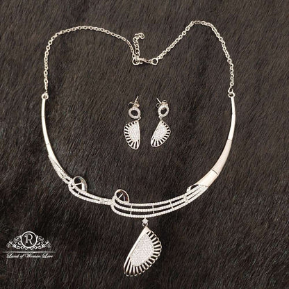earrings silver platinum polish earrings with necklace-ss54 92.5 silver ramala jewelry / ramala collections