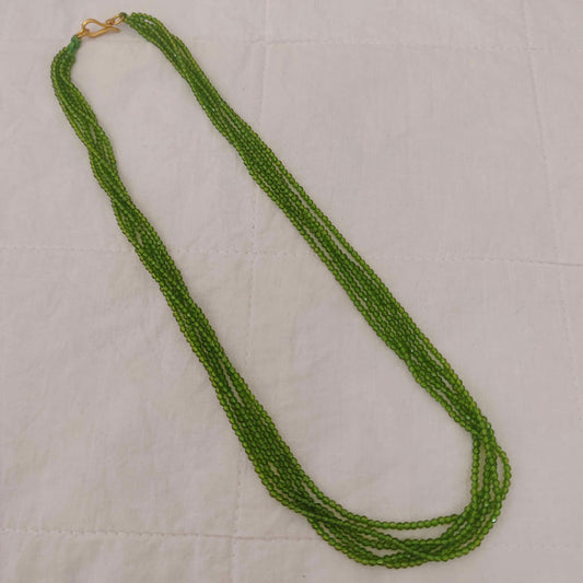 chain green 2mm beads -rch315 92.5 silver ramala jewelry / ramala collections