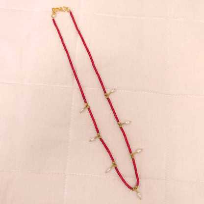 Silver Coral Beads Chain-RCH192