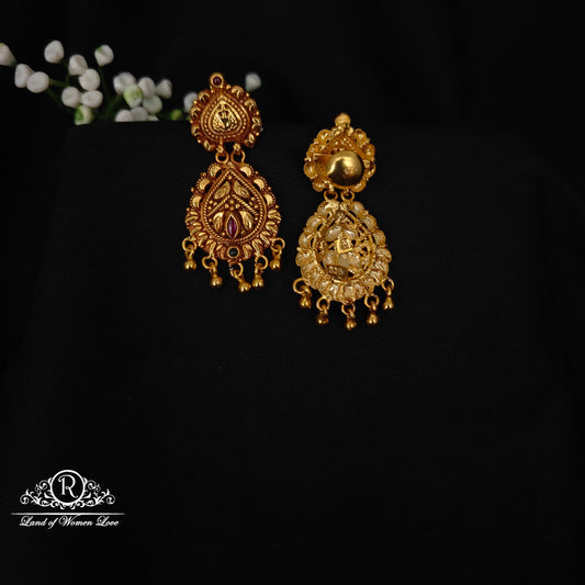 92.5 silver simple and Cute chandbali earrings with hanging gold balls -RCZ82