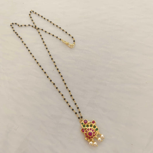 chain silver black beads chain-rcha04 92.5 silver ramala jewelry / ramala collections