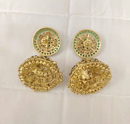 Silver Nakshi jhumka Earrings-RCV115