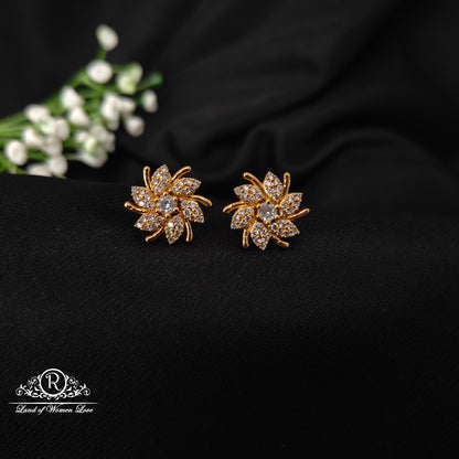 earrings 92.5 silver simple and cute earrings with white stones-rcz75 92.5 silver ramala jewelry / ramala collections
