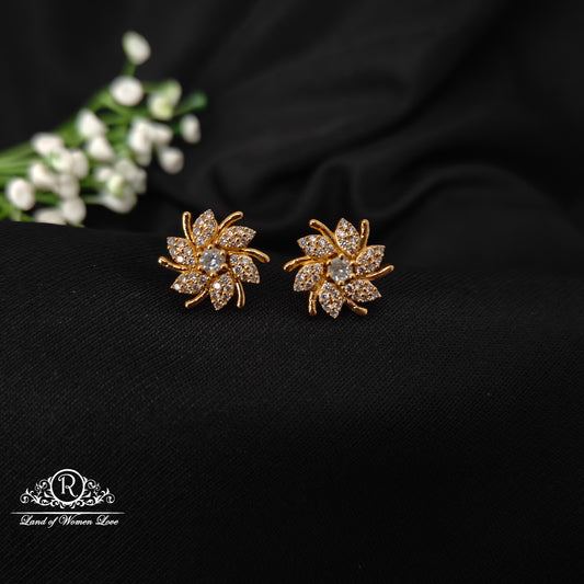 earrings 92.5 silver simple and cute earrings with white stones-rcz75 92.5 silver ramala jewelry / ramala collections