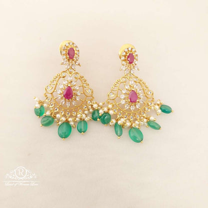 Silver CZ- White Stones Earrings-D028