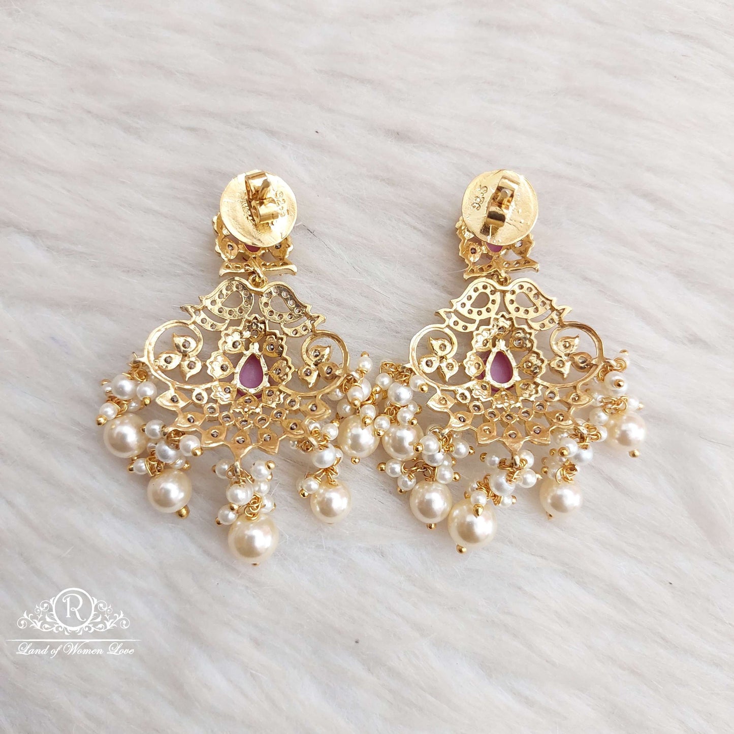 Silver CZ- Locket With Earrings Set-S687,688