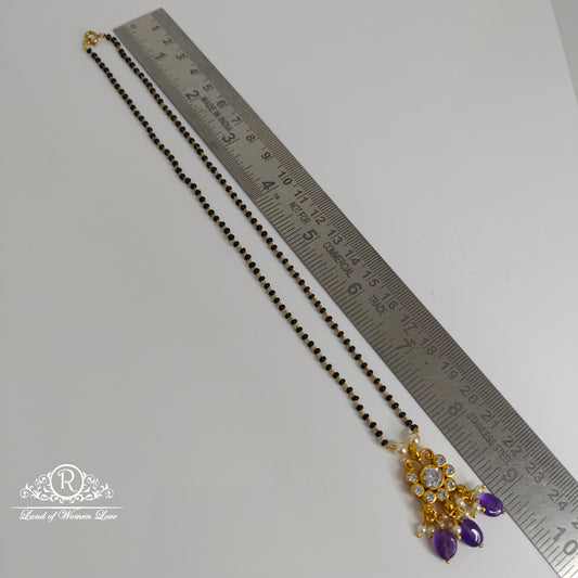 92.5 Silver Black beads with locket-RCH783