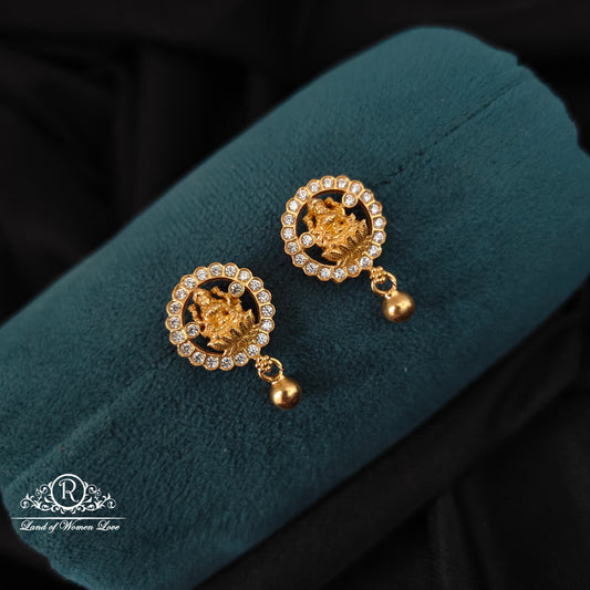 stud silver lakshmi devi stud earrings-rcm327 92.5 silver ramala jewelry / ramala collections