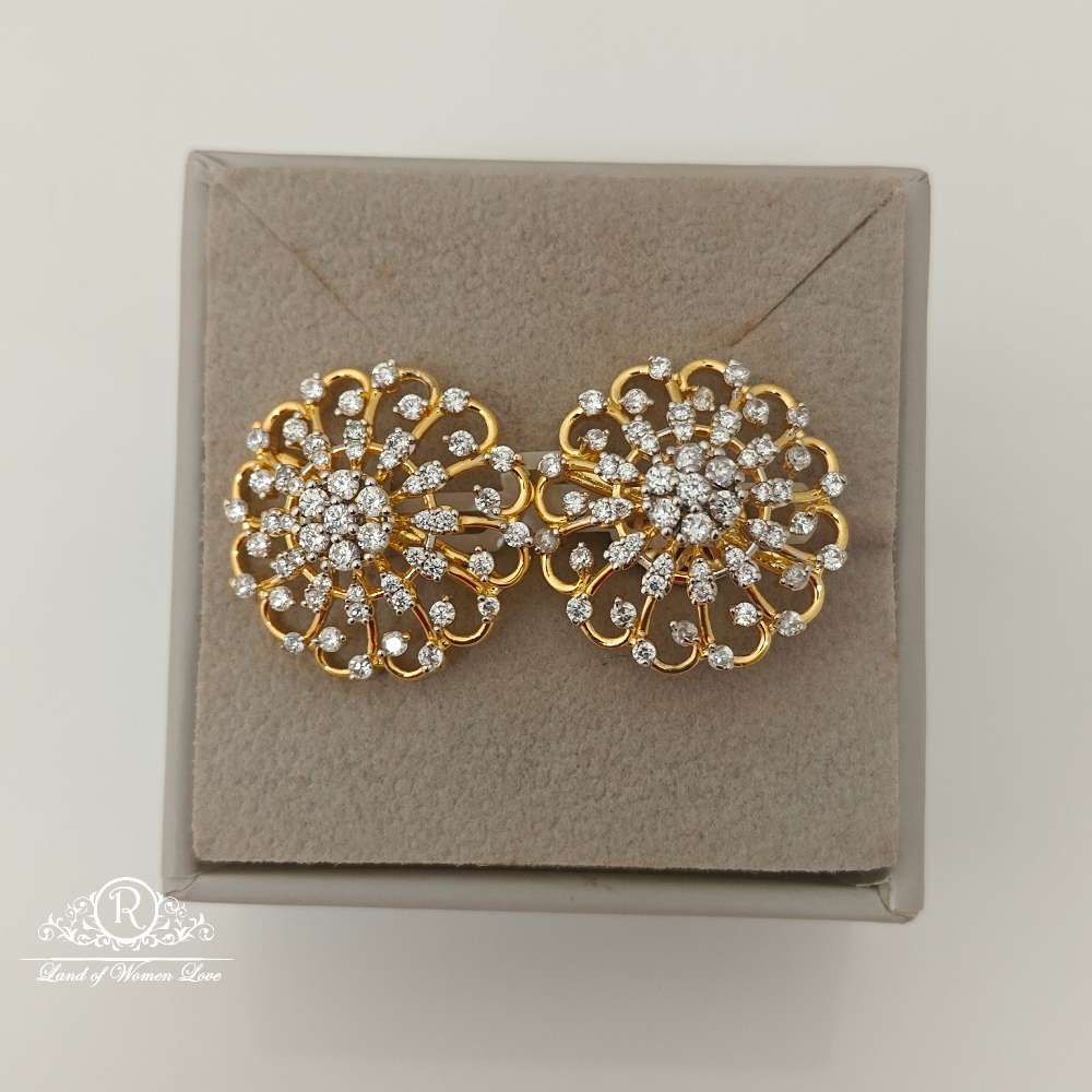 stud silver diamond replica design cz-stones earrings-rccp65 cz 92.5 silver ramala jewelry / ramala collections