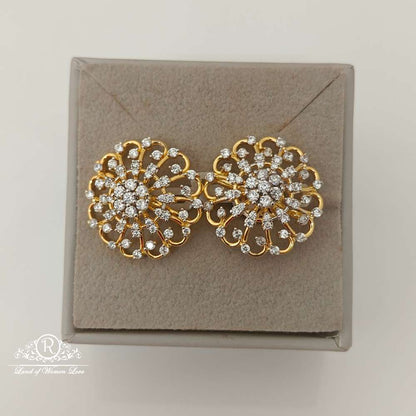 stud silver diamond replica design cz-stones earrings-rccp65 cz 92.5 silver ramala jewelry / ramala collections