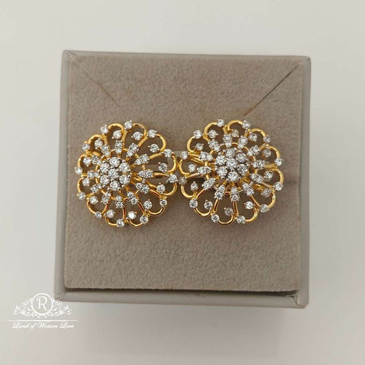 stud silver diamond replica design cz-stones earrings-rccp65 cz 92.5 silver ramala jewelry / ramala collections