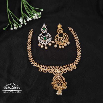 92.5 silver simple and Cute necklace with earrings -RCM091247