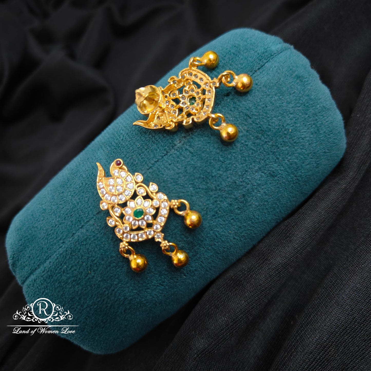 Silver peacock earrings-RC89-60M25