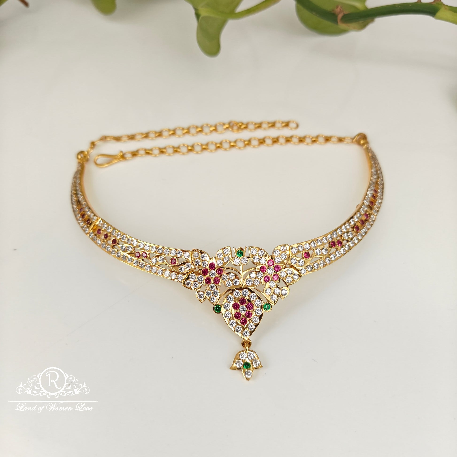 necklace 92.5 silver simple and cute necklace - rck290 92.5 silver ramala jewelry / ramala collections