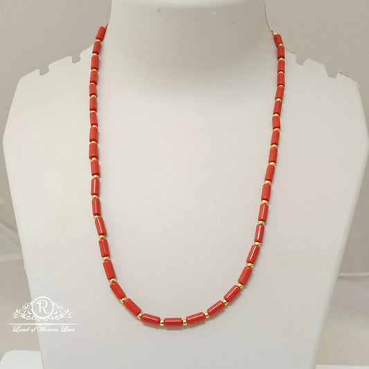 Silver Coral Beads Design Chain-RCH569