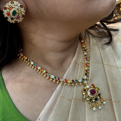 Navarathna Silver Studs-RCAA01