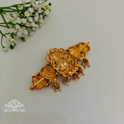 Beautiful Silver Lakshmi Devi Design choker with pearls -RCJR721