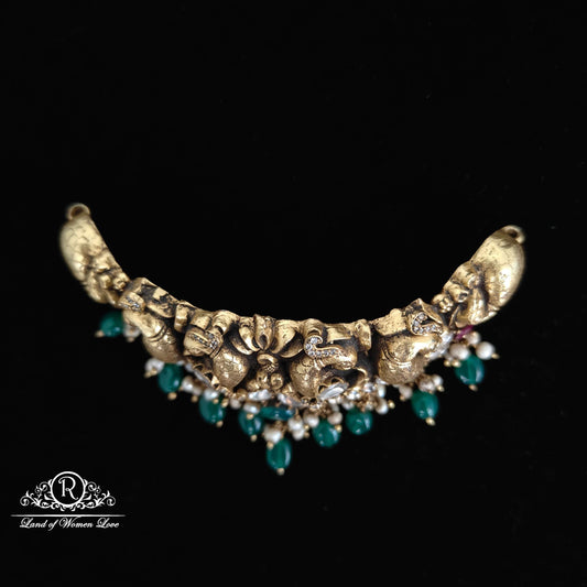 Silver CZ-gold polish chocker design -RCM559