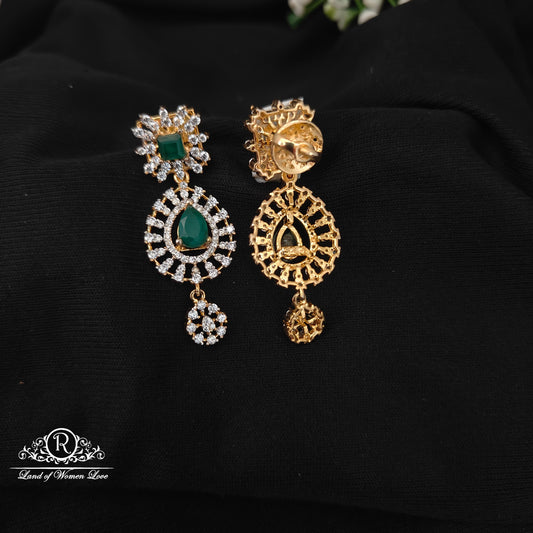 92.5 Silver simple and Cute  diamond finishing earrings -RCM091257