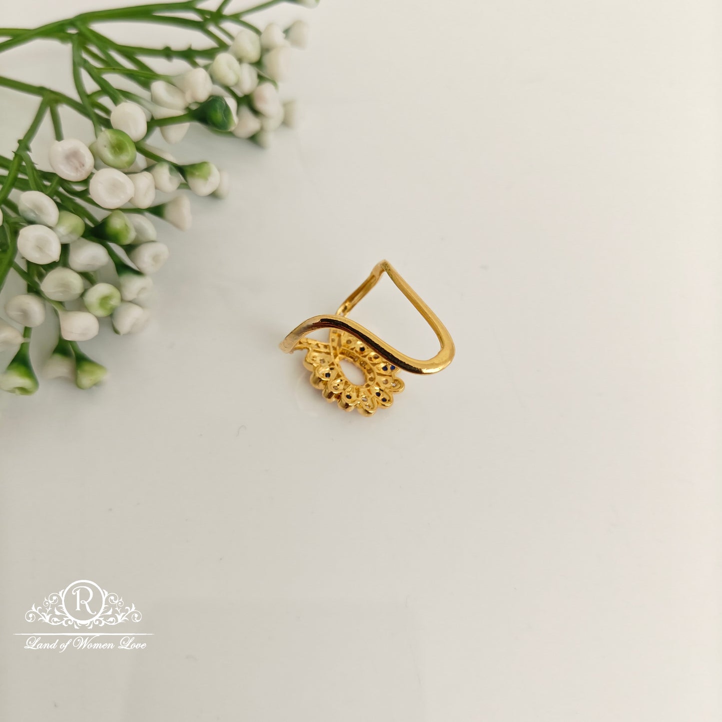 92.5 silver simple and Cute CZ- stones Vanki Ring -RCDS396