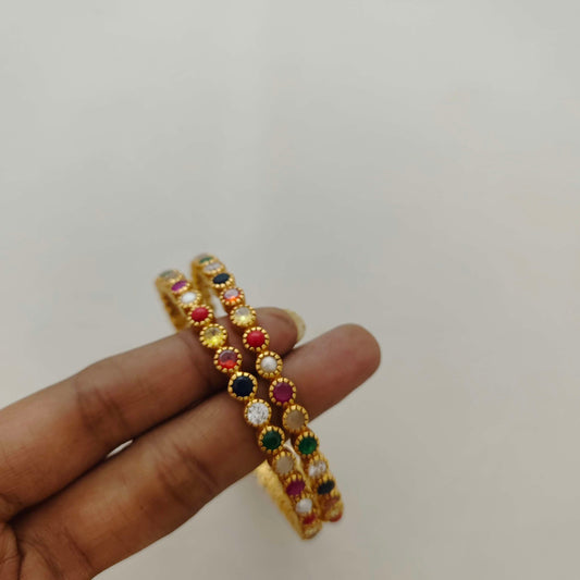Silver navaratna bangles -RCC019