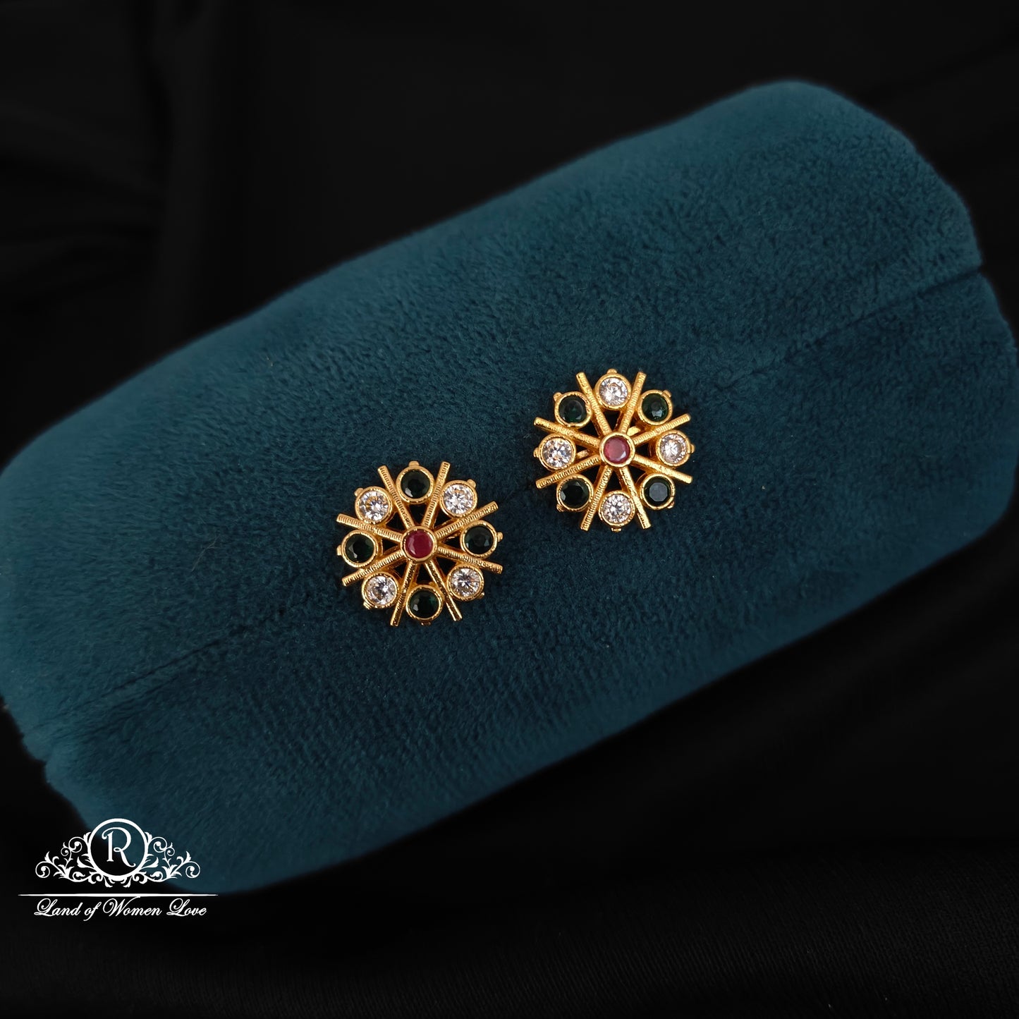 earrings 92.5 silver simple and cute cz- stones earrings -rcjr860 cz 92.5 silver ramala jewelry / ramala collections