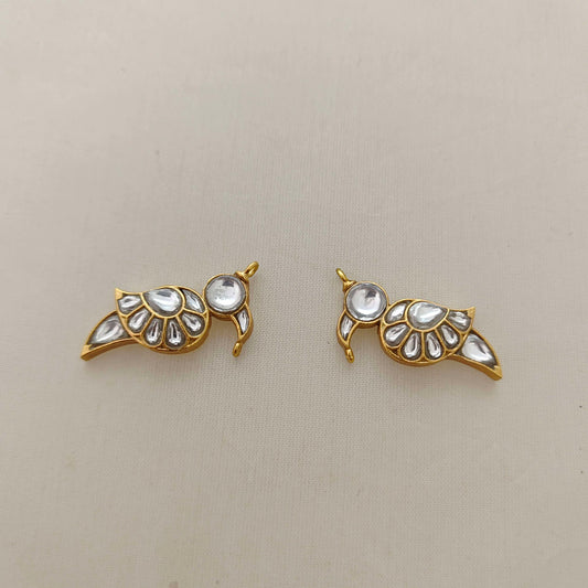 Silver kundan bird pendant -RCD259