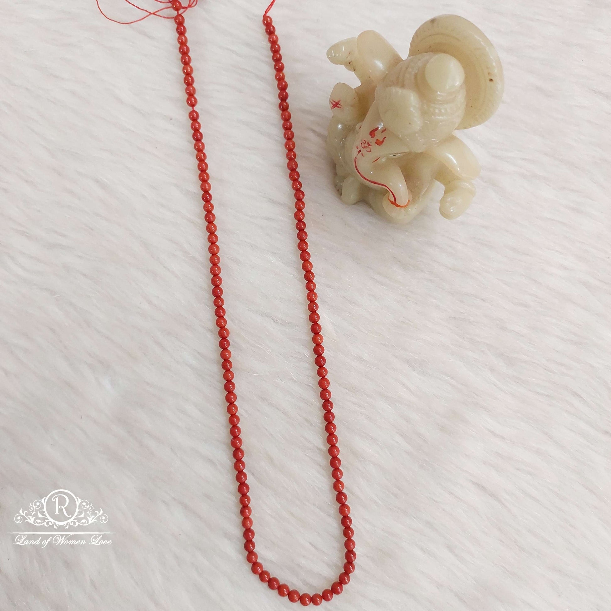 coral 4mm beads-b024 coral 92.5 silver ramala jewelry / ramala collections