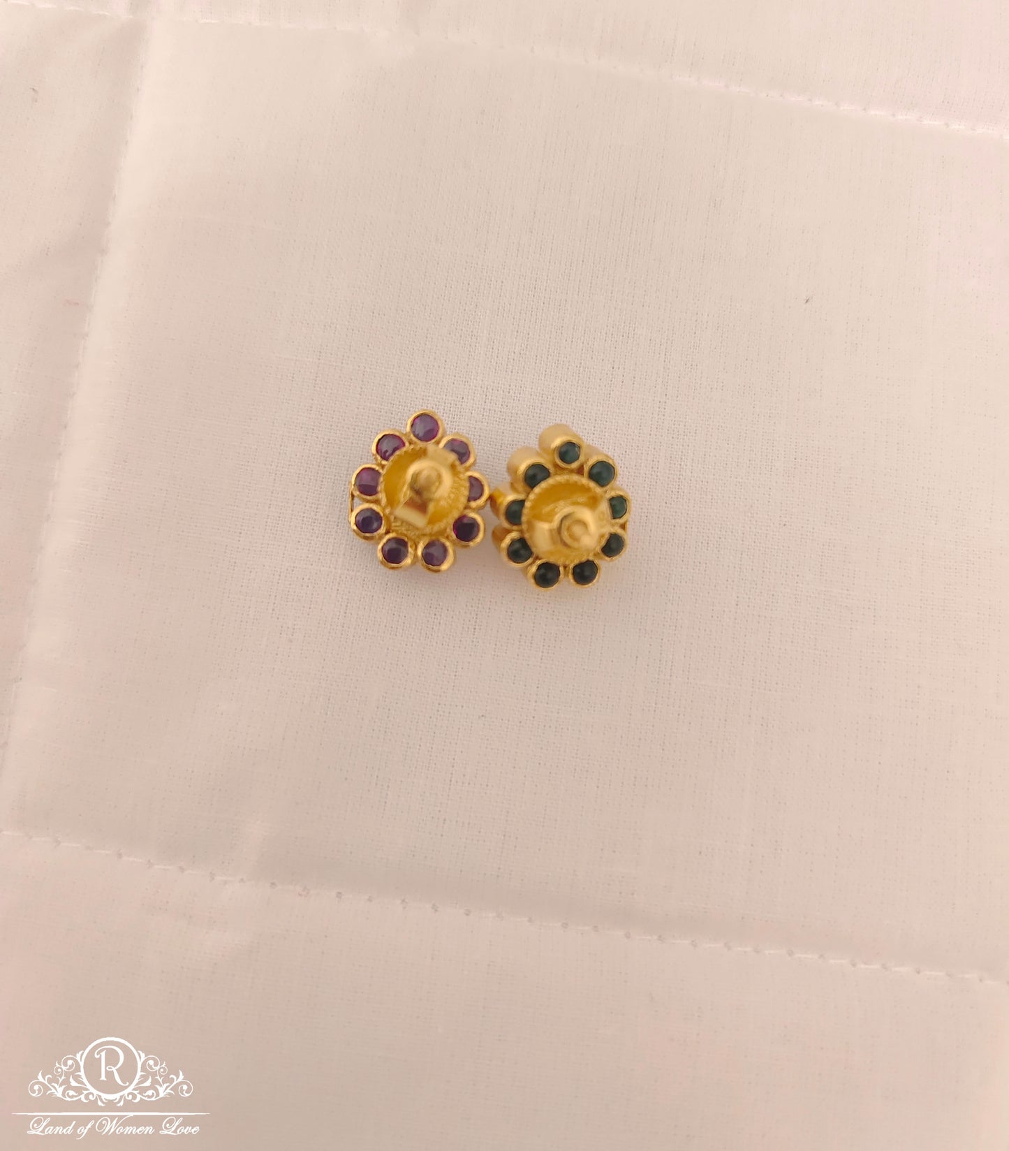 Silver Two In One Design Stud Earrings-H125