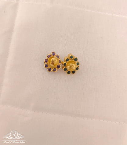 Silver Two In One Design Stud Earrings-H125