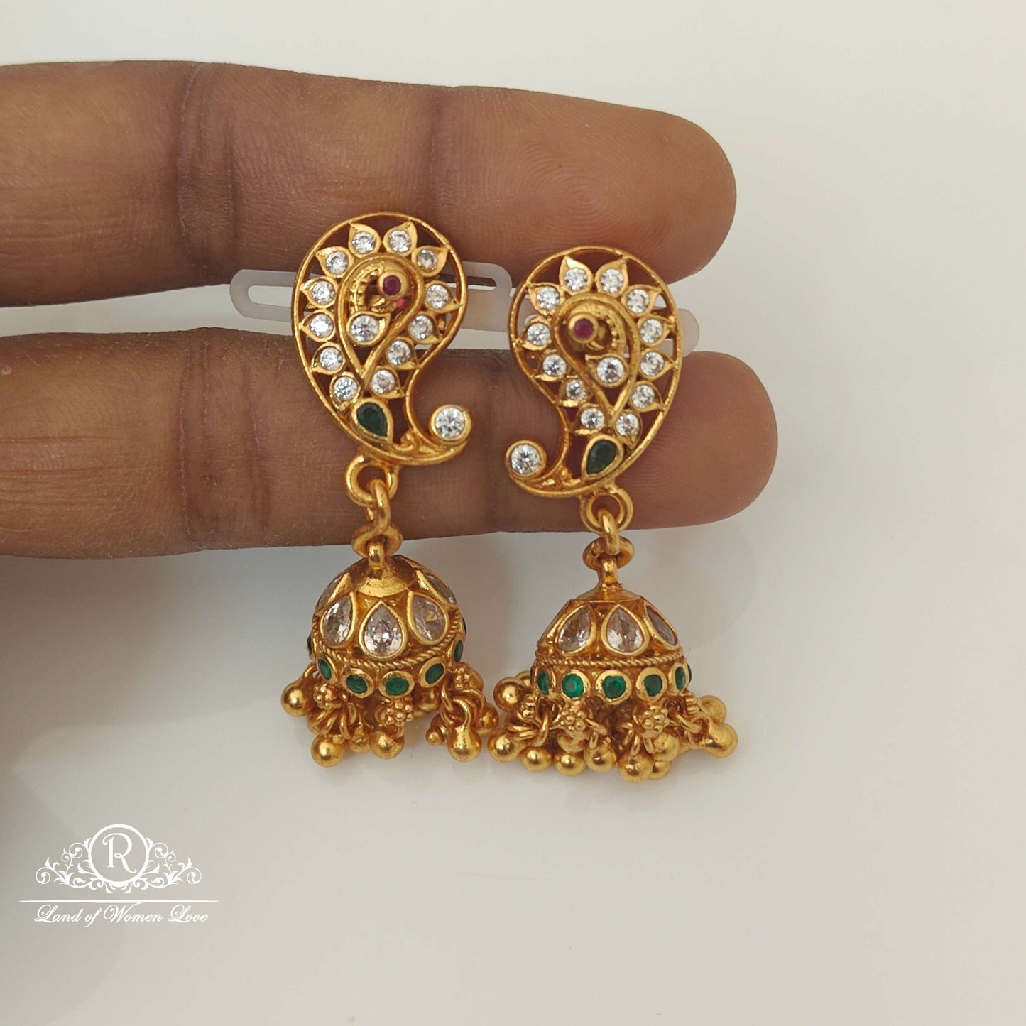 jhumka silver peacock design jhumkas-rccp128 92.5 silver ramala jewelry / ramala collections