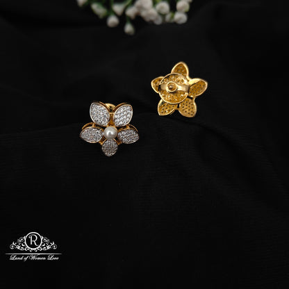 92.5 Silver simple and Cute  diamond finishing earrings -RCM091256