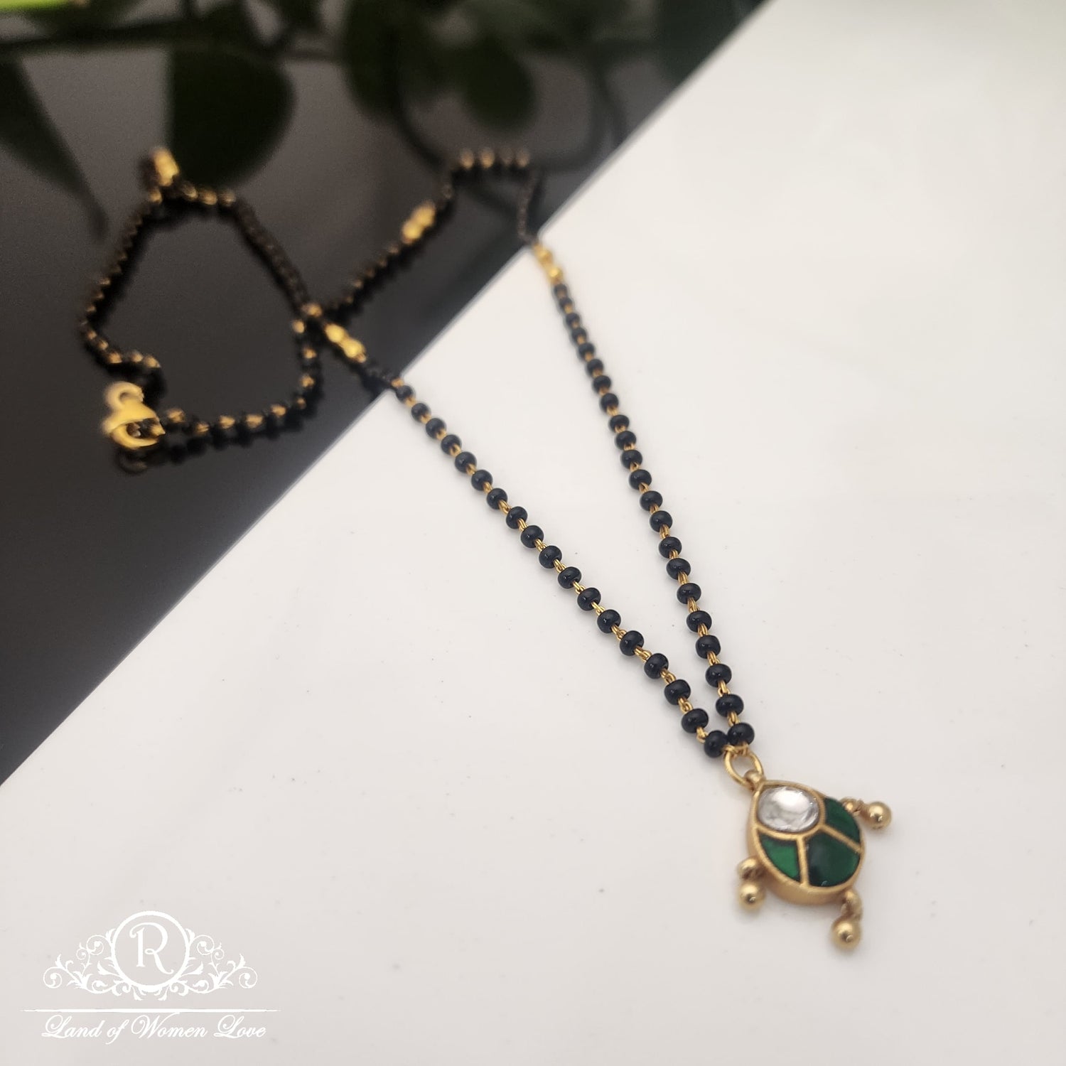 pendant silver black beads chain-rch475 92.5 silver ramala jewelry / ramala collections