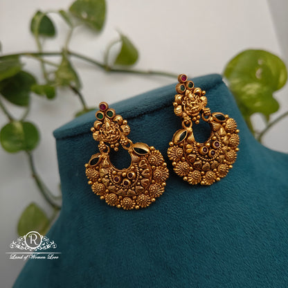 earrings lakshmi devi design earrings -rcns010 92.5 silver ramala jewelry / ramala collections