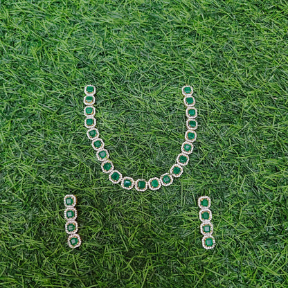 Silver CZ-gold polish set wise necklace -RCP043,RCP058