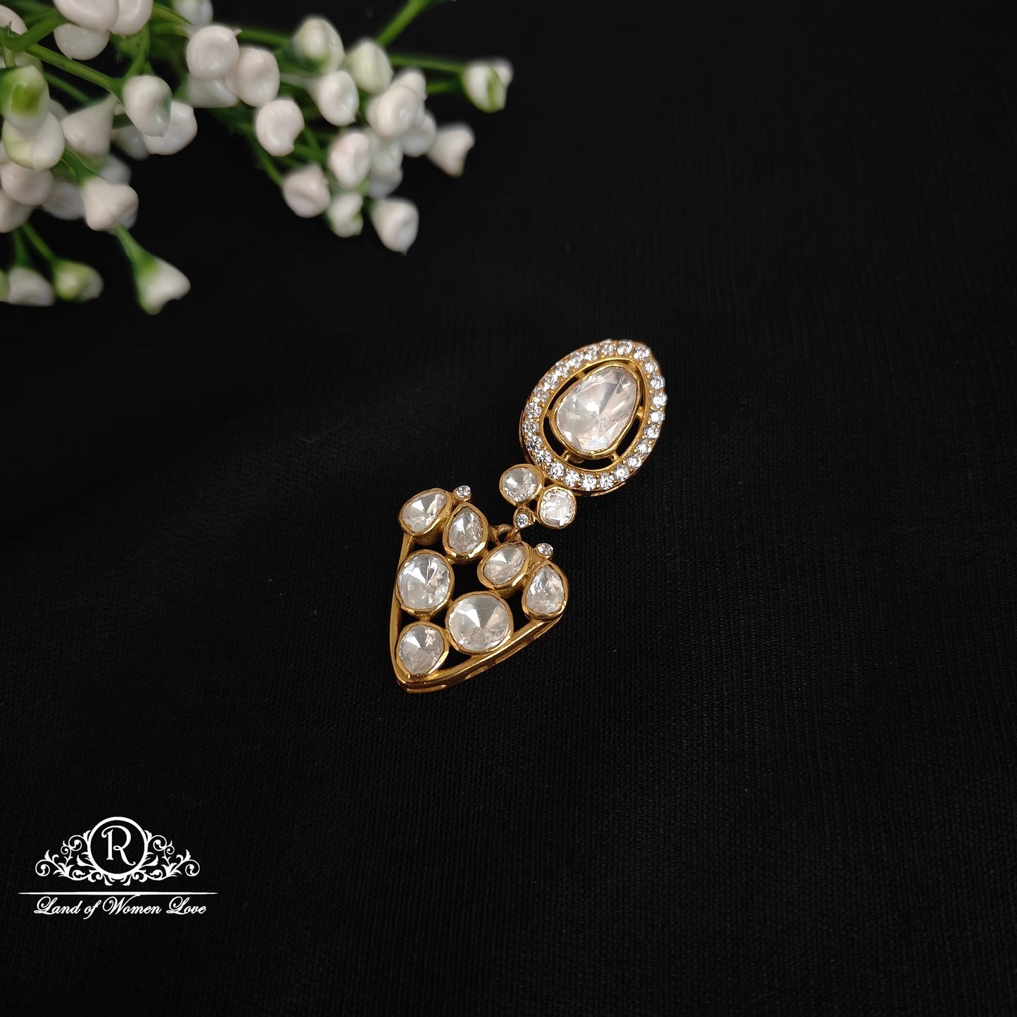 pendant silver moissanite pendant -rcnj006 moissanite 92.5 silver ramala jewelry / ramala collections