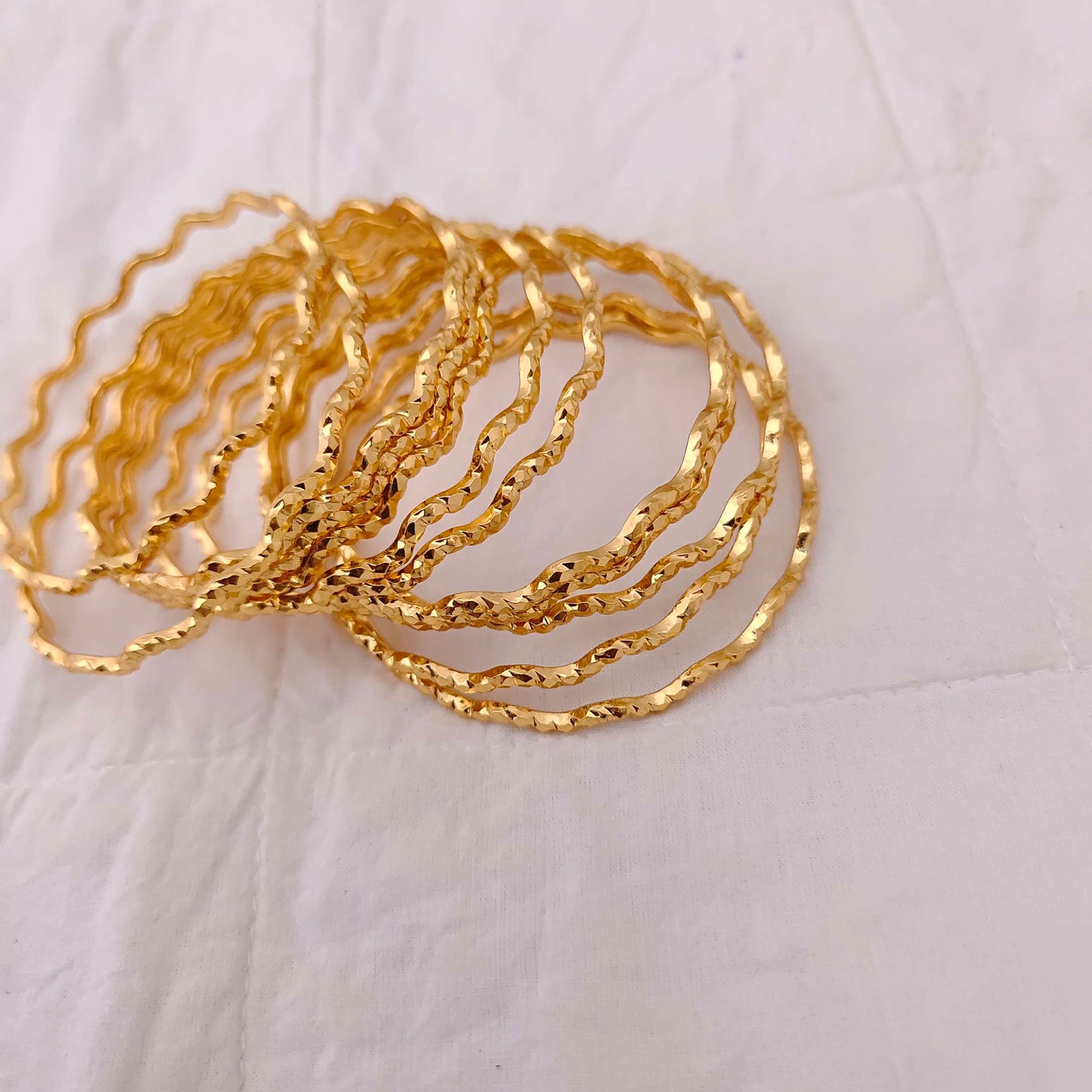 Silver base gold polish bangles-RCK139