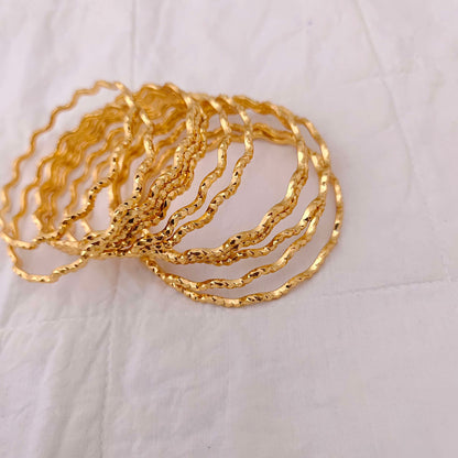 Silver base gold polish bangles-RCK139