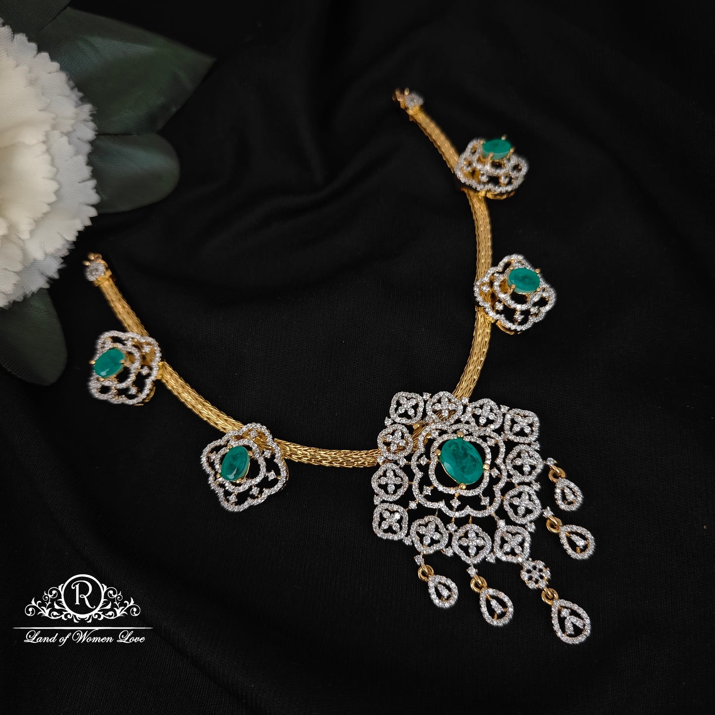 92.5 silver simple and Cute necklace with earrings set -RC06M1266