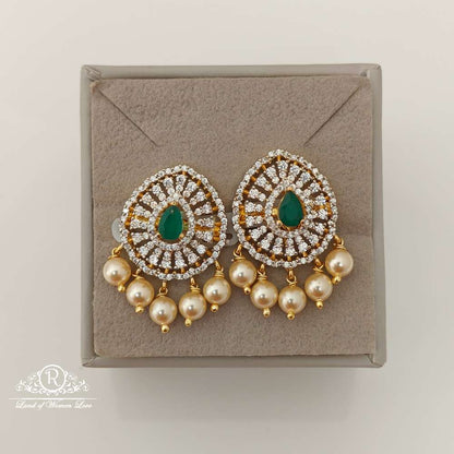 earrings silver diamond replica design cz-stones earrings-rccp100 cz 92.5 silver ramala jewelry / ramala collections