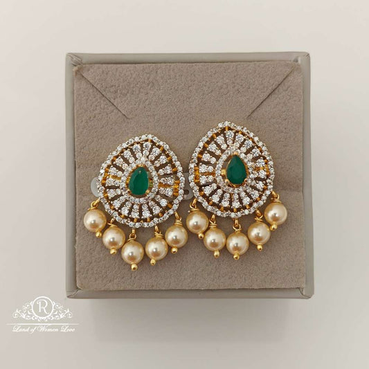 earrings silver diamond replica design cz-stones earrings-rccp100 cz 92.5 silver ramala jewelry / ramala collections