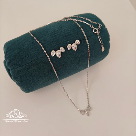 earrings 92.5 silver simple and cute necklace with earrings set -rcvh08 92.5 silver ramala jewelry / ramala collections