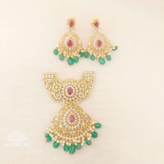 earrings silver cz- white stones earrings with locket-d027d028 cz 92.5 silver ramala jewelry / ramala collections